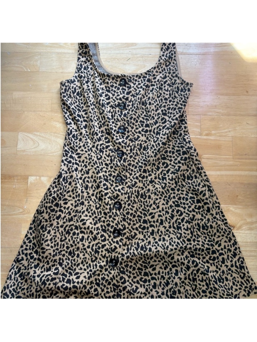 Sleeveless Leopard Print Mini Dress - Tan and Black Cherie Los Angeles